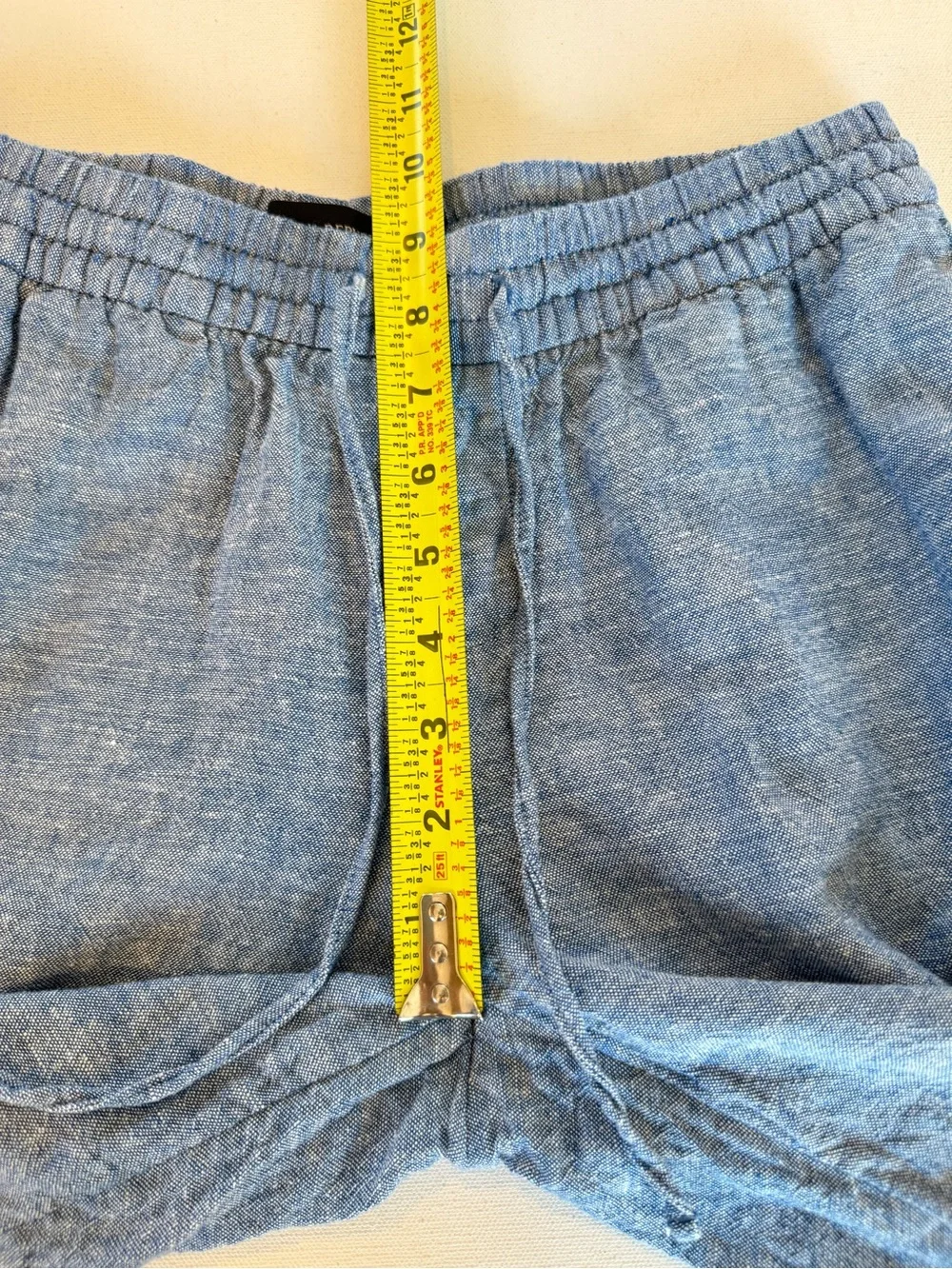 Banana Republic Women’s Cropped Linen Jogger Pants Size XS Blue Chambray Cargo
